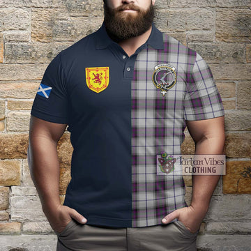 Alexander of Menstry Dress Tartan Polo Shirt Alba with Scottish Lion Royal Arm Half Style