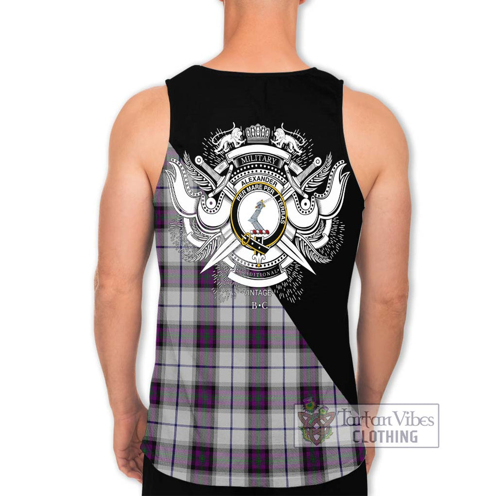 Alexander of Menstry Dress Tartan Men's Tank Top with Family Crest and Military Logo Style - Tartanvibesclothing Shop