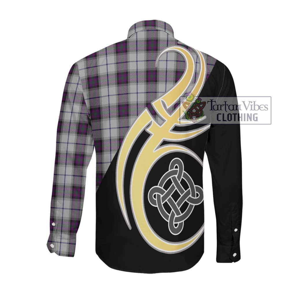 Alexander of Menstry Dress Tartan Long Sleeve Button Shirt with Family Crest and Celtic Symbol Style Men's Shirt - Tartan Vibes Clothing