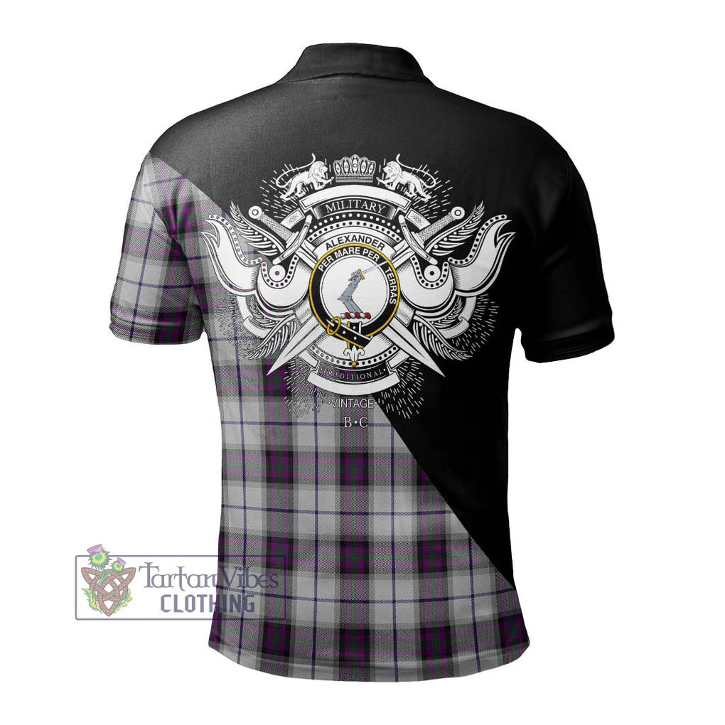 Alexander of Menstry Dress Tartan Polo Shirt with Family Crest and Military Logo Style - Tartanvibesclothing Shop