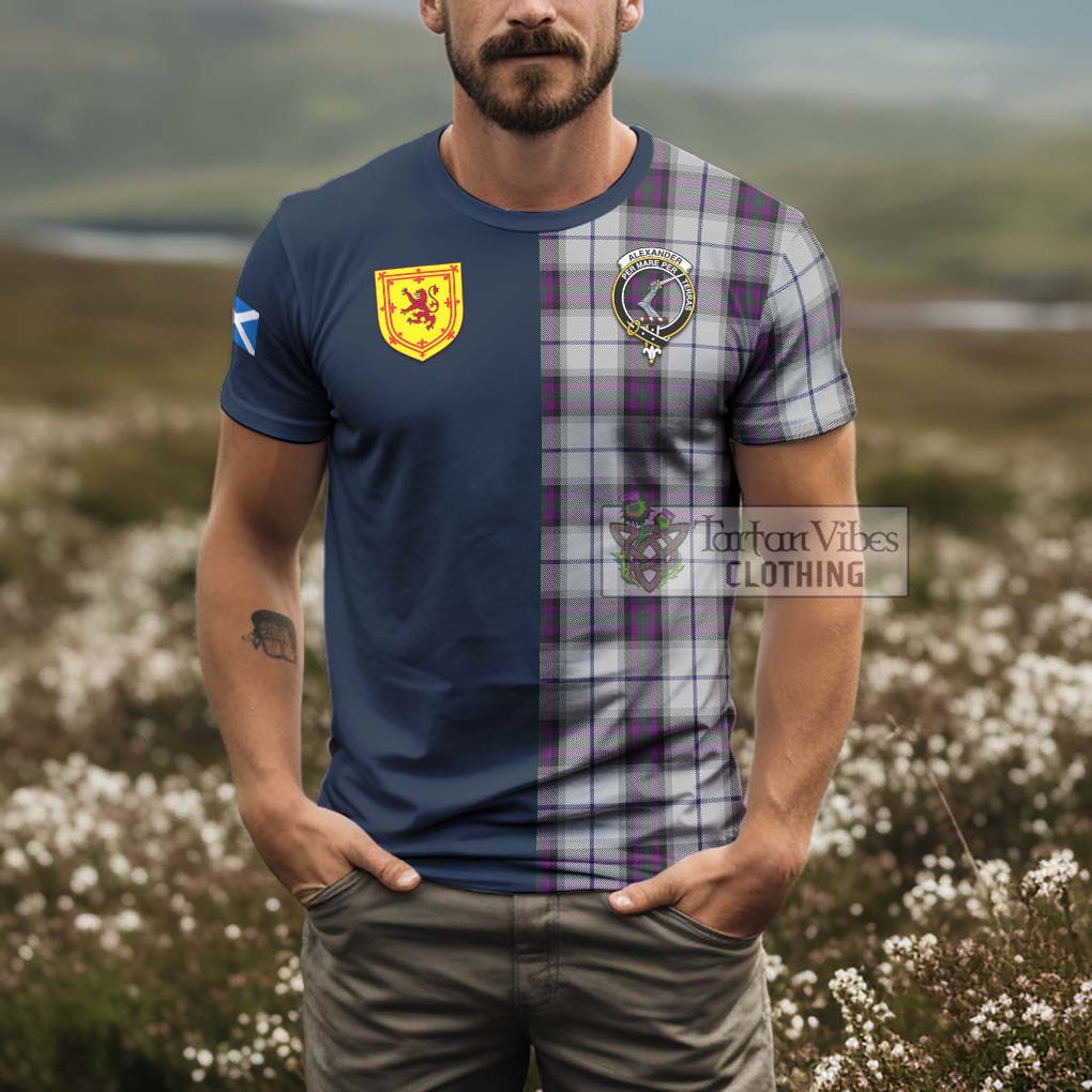 Tartan Vibes Clothing Alexander of Menstry Dress Tartan T-Shirt Alba with Scottish Lion Royal Arm Half Style