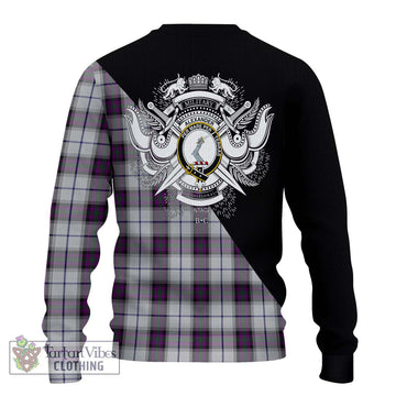 Alexander of Menstry Dress Tartan Ugly Sweater with Family Crest and Military Logo Style