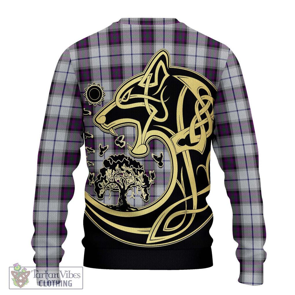 Alexander of Menstry Dress Tartan Knitted Sweater with Family Crest Celtic Wolf Style - Tartan Vibes Clothing