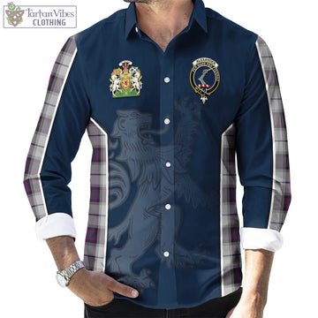 Alexander of Menstry Dress Tartan Long Sleeve Button Up Shirt with Family Crest and Lion Rampant Vibes Sport Style