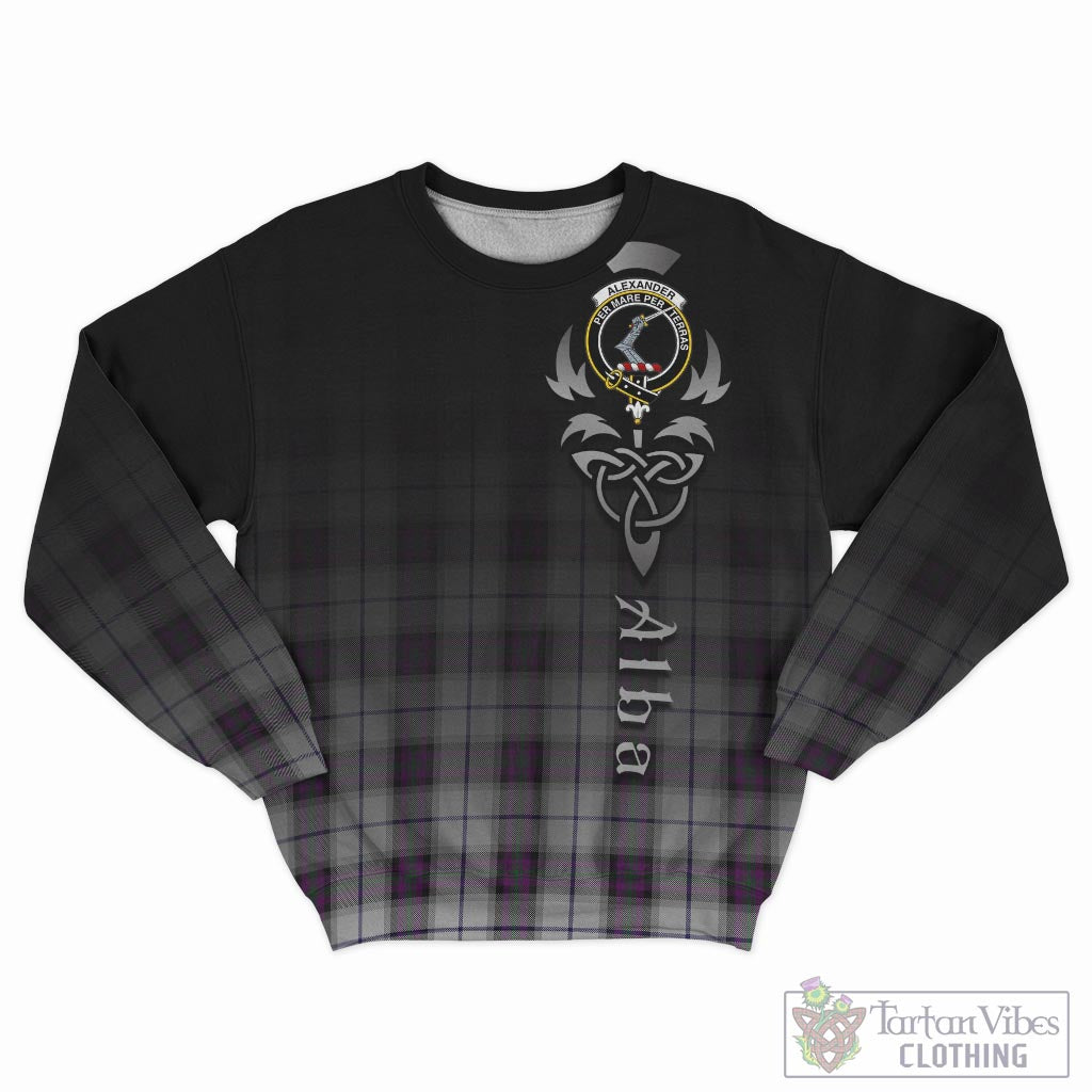 Tartan Vibes Clothing Alexander of Menstry Dress Tartan Sweatshirt Featuring Alba Gu Brath Family Crest Celtic Inspired