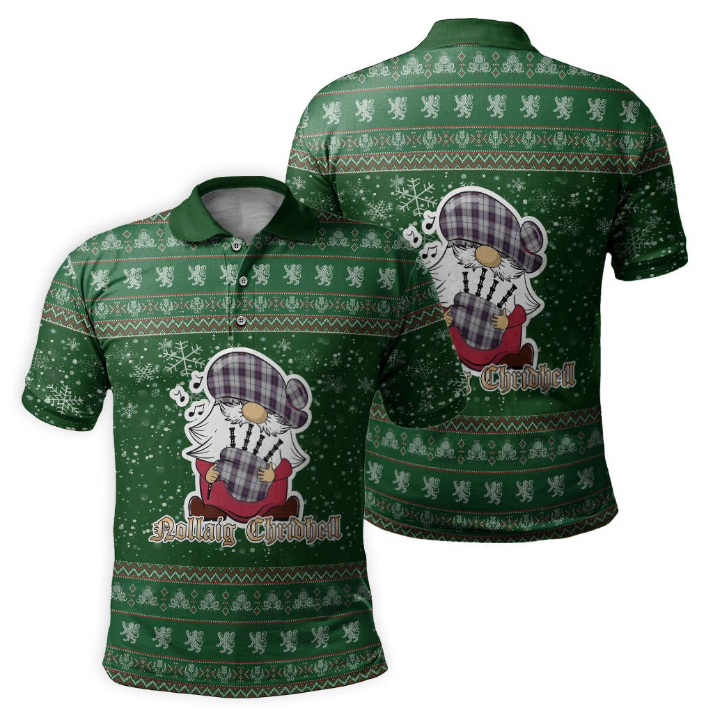 Alexander of Menstry Dress Clan Christmas Family Polo Shirt with Funny Gnome Playing Bagpipes - Tartanvibesclothing