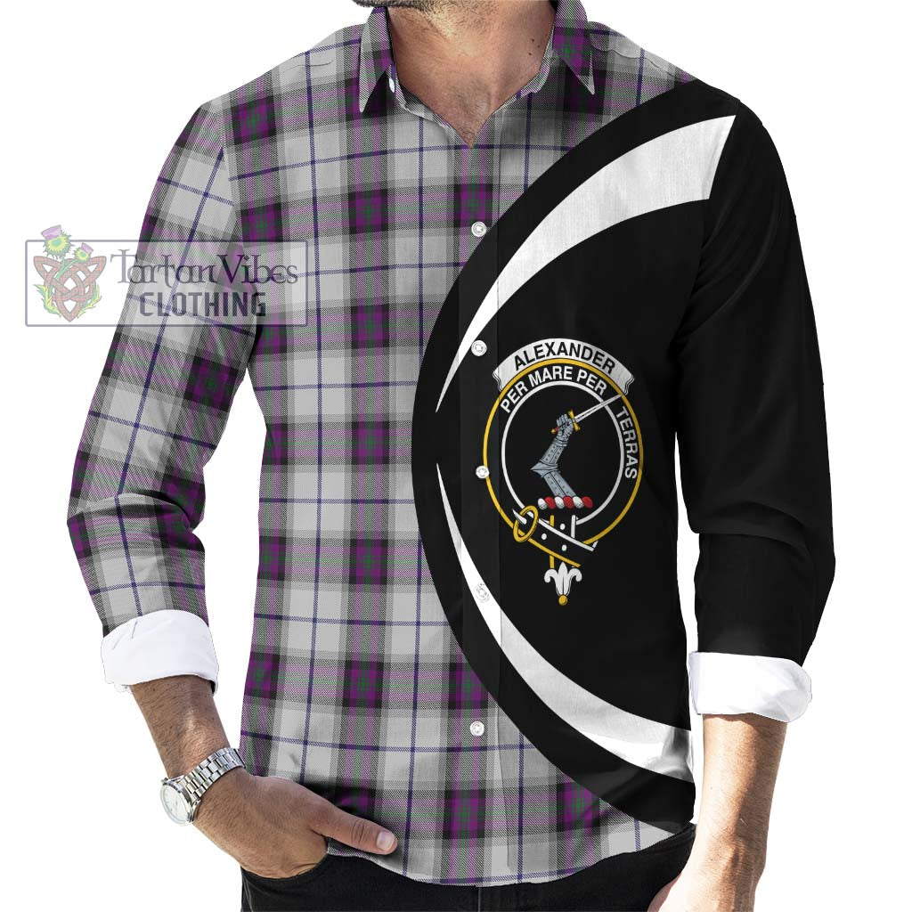 Tartan Vibes Clothing Alexander of Menstry Dress Tartan Long Sleeve Button Up with Family Crest Circle Style