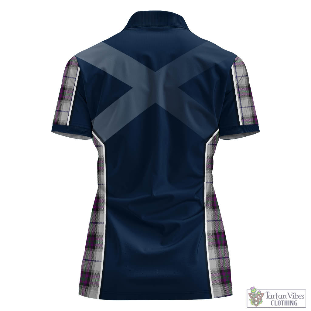 Tartan Vibes Clothing Alexander of Menstry Dress Tartan Women's Polo Shirt with Family Crest and Scottish Thistle Vibes Sport Style