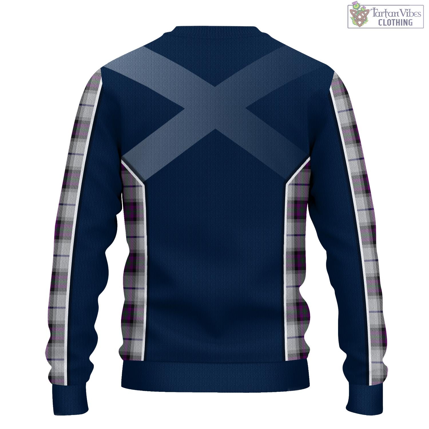 Tartan Vibes Clothing Alexander of Menstry Dress Tartan Knitted Sweatshirt with Family Crest and Scottish Thistle Vibes Sport Style