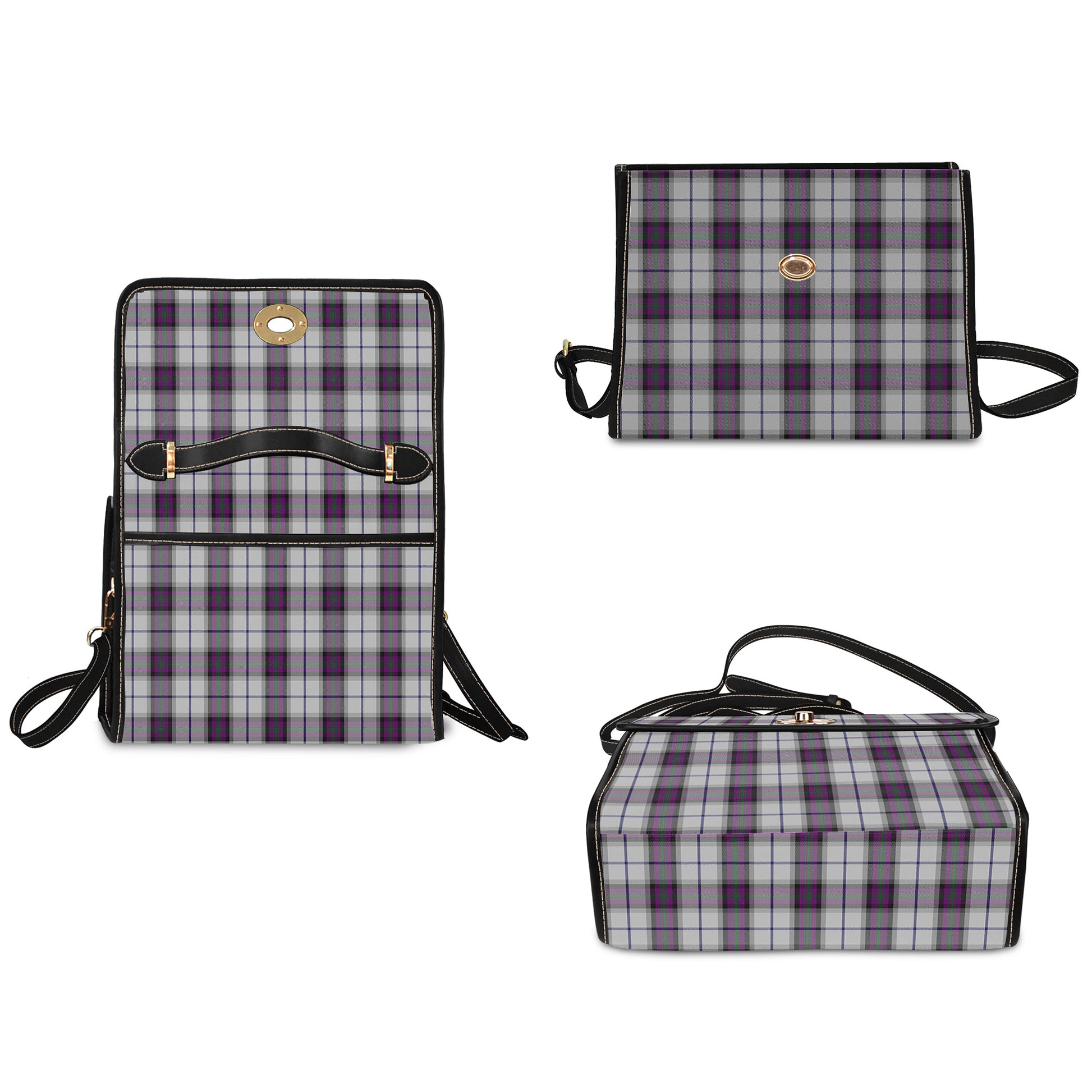 Alexander of Menstry Dress Tartan Leather Strap Waterproof Canvas Bag - Tartanvibesclothing