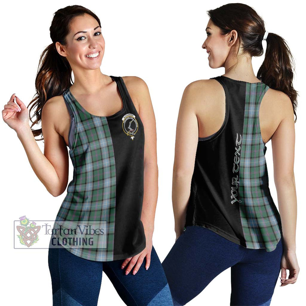 Alexander of Menstry Hunting Tartan Women's Racerback Tanks with Family Crest and Half Of Me Style 4XL - Tartanvibesclothing Shop