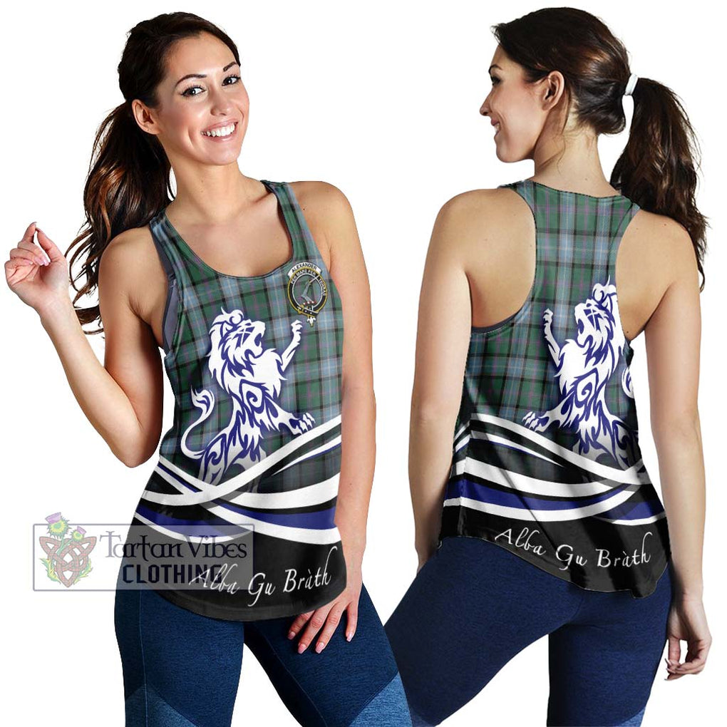 Alexander of Menstry Hunting Tartan Women's Racerback Tanks with Alba Gu Brath Regal Lion Emblem 4XL - Tartanvibesclothing Shop