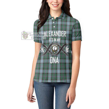 Alexander of Menstry Hunting Tartan Women's Polo Shirt with Family Crest DNA In Me Style