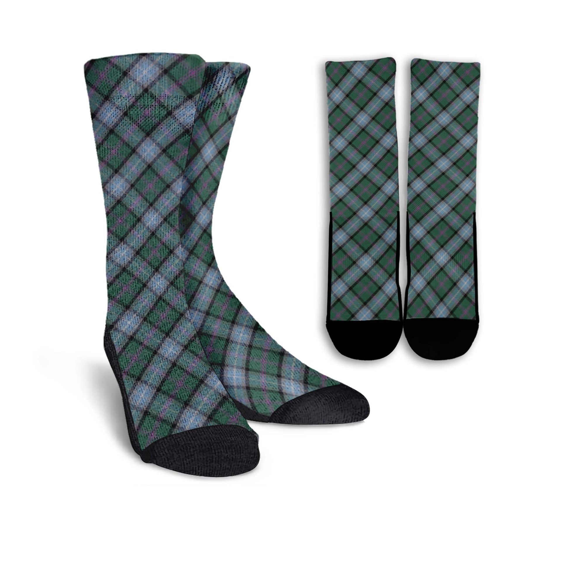 Alexander of Menstry Hunting Tartan Crew Socks Cross Tartan Style - Tartanvibesclothing