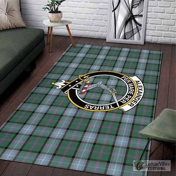 Alexander of Menstry Hunting Tartan Area Rug with Family Crest