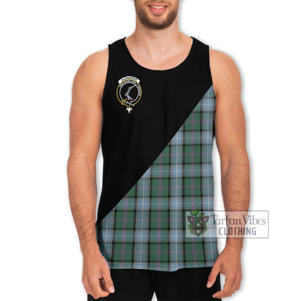 Alexander of Menstry Hunting Tartan Men's Tank Top with Family Crest and Military Logo Style Men - Tartanvibesclothing Shop