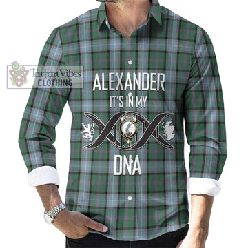 Alexander of Menstry Hunting Tartan Long Sleeve Button Shirt with Family Crest DNA In Me Style