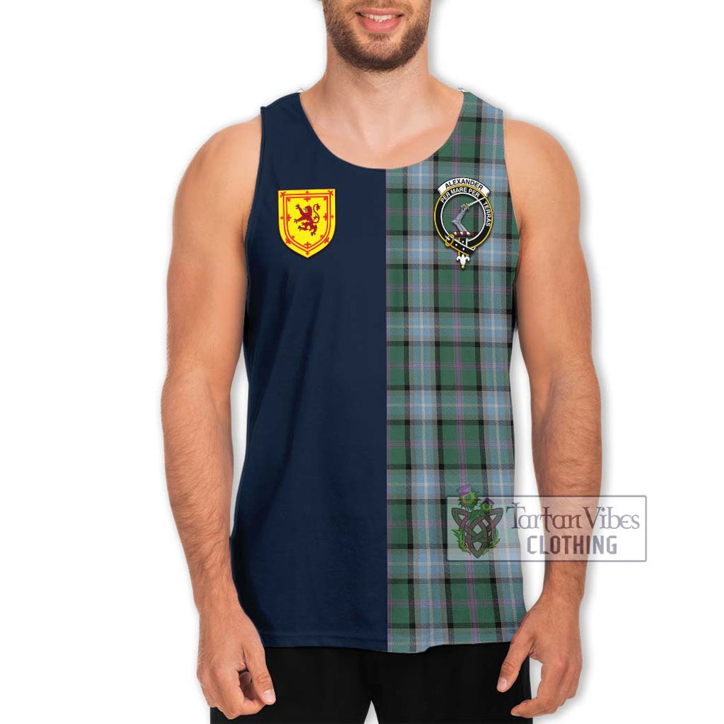 Tartan Vibes Clothing Alexander of Menstry Hunting Tartan Men's Tank Top with Scottish Lion Royal Arm Half Style