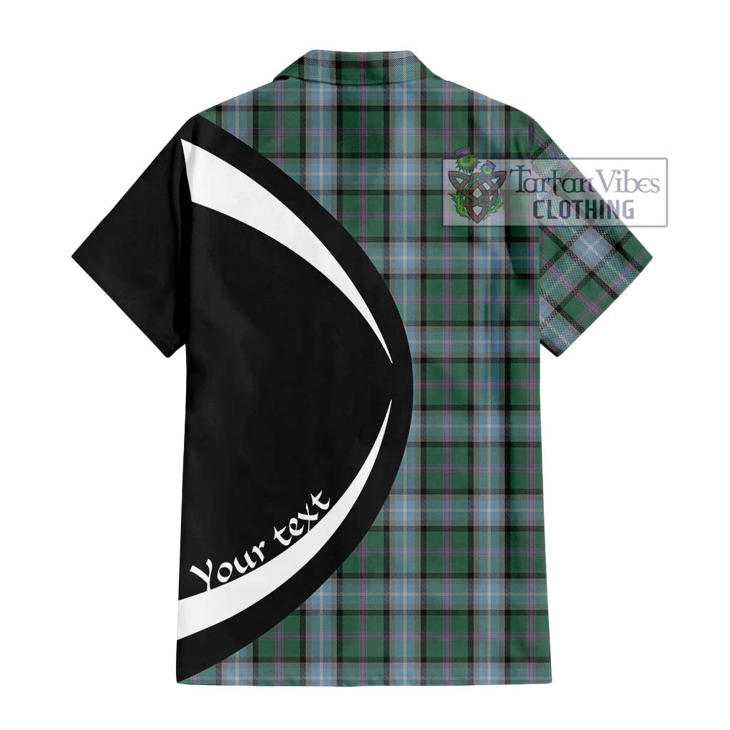 Tartan Vibes Clothing Alexander of Menstry Hunting Tartan Short Sleeve Button Up with Family Crest Circle Style