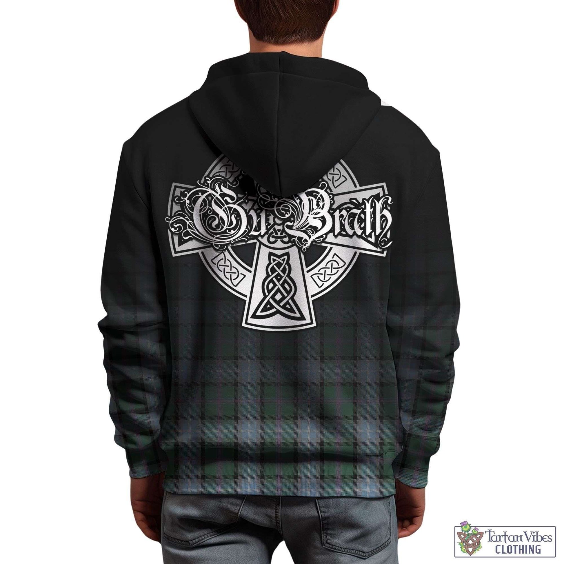 Tartan Vibes Clothing Alexander of Menstry Hunting Tartan Hoodie Featuring Alba Gu Brath Family Crest Celtic Inspired