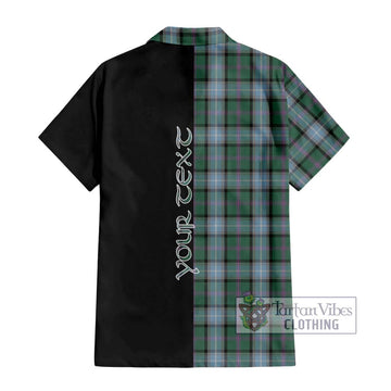 Alexander of Menstry Hunting Tartan Short Sleeve Button Shirt with Family Crest and Half Of Me Style