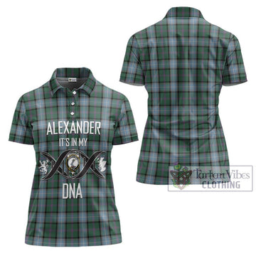 Alexander of Menstry Hunting Tartan Women's Polo Shirt with Family Crest DNA In Me Style