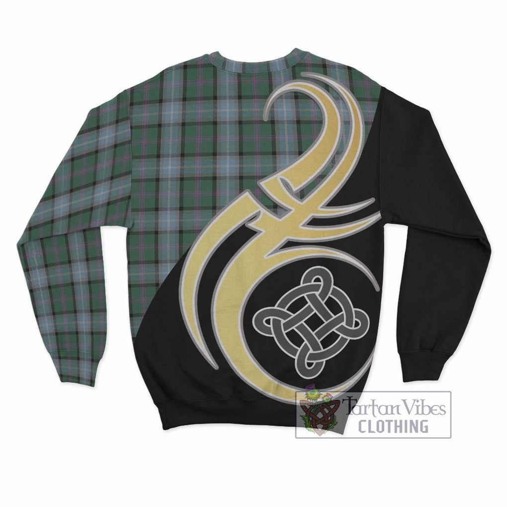 Alexander of Menstry Hunting Tartan Sweatshirt with Family Crest and Celtic Symbol Style - Tartan Vibes Clothing