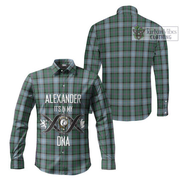 Alexander of Menstry Hunting Tartan Long Sleeve Button Shirt with Family Crest DNA In Me Style