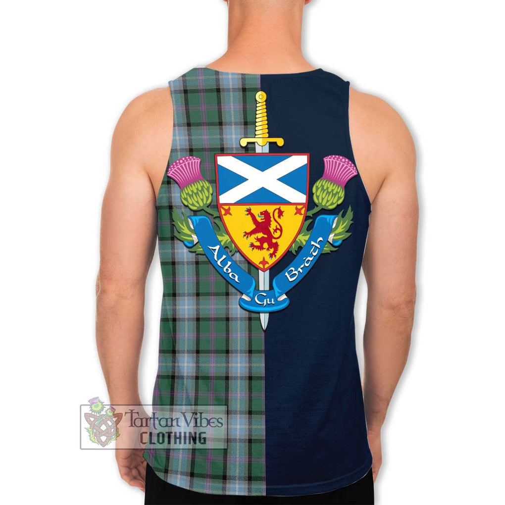 Tartan Vibes Clothing Alexander of Menstry Hunting Tartan Men's Tank Top with Scottish Lion Royal Arm Half Style