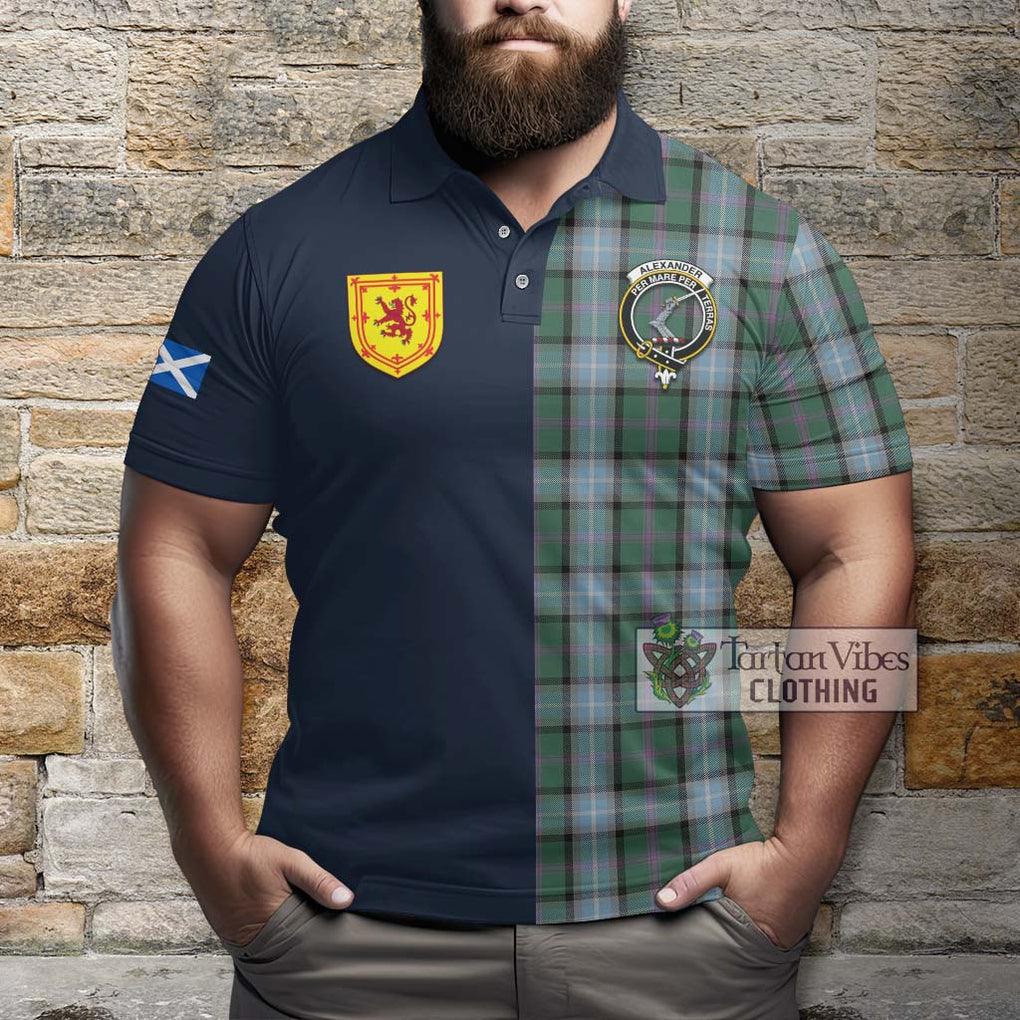 Tartan Vibes Clothing Alexander of Menstry Hunting Tartan Polo Shirt with Scottish Lion Royal Arm Half Style