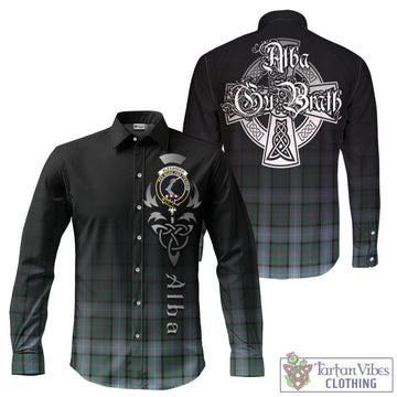 Alexander of Menstry Hunting Tartan Long Sleeve Button Up Featuring Alba Gu Brath Family Crest Celtic Inspired