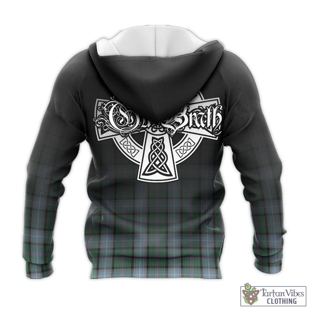 Tartan Vibes Clothing Alexander of Menstry Hunting Tartan Knitted Hoodie Featuring Alba Gu Brath Family Crest Celtic Inspired