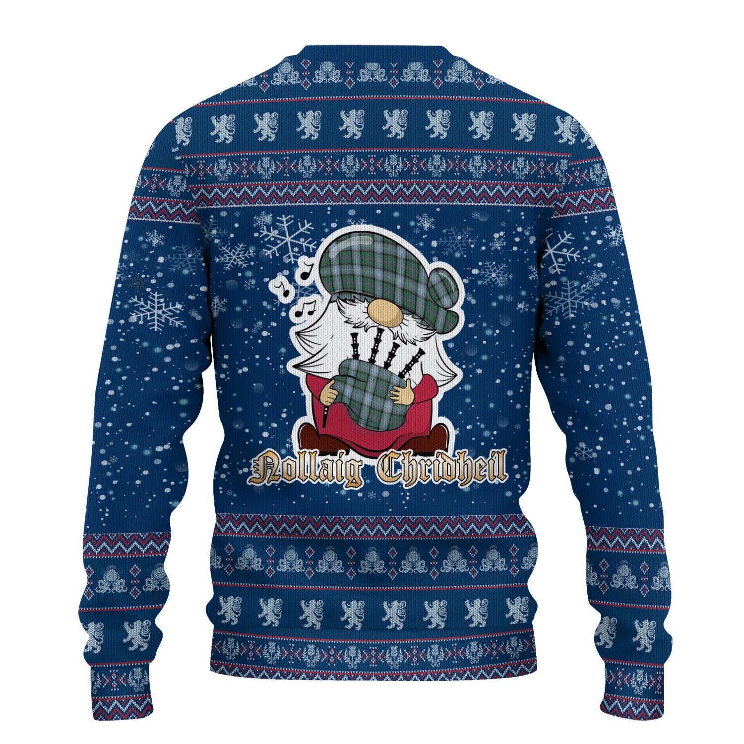 Alexander of Menstry Hunting Clan Christmas Family Knitted Sweater with Funny Gnome Playing Bagpipes - Tartanvibesclothing