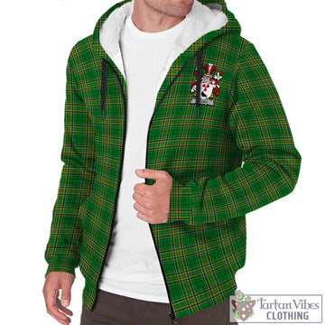 Algeo Irish Clan Tartan Sherpa Hoodie with Coat of Arms