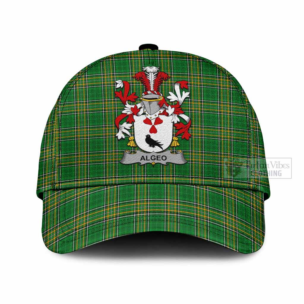 Tartan Vibes Clothing Algeo Irish Clan Tartan Classic Cap with Coat of Arms