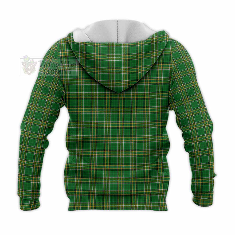 Tartan Vibes Clothing Algeo Irish Clan Tartan Knitted Hoodie with Coat of Arms