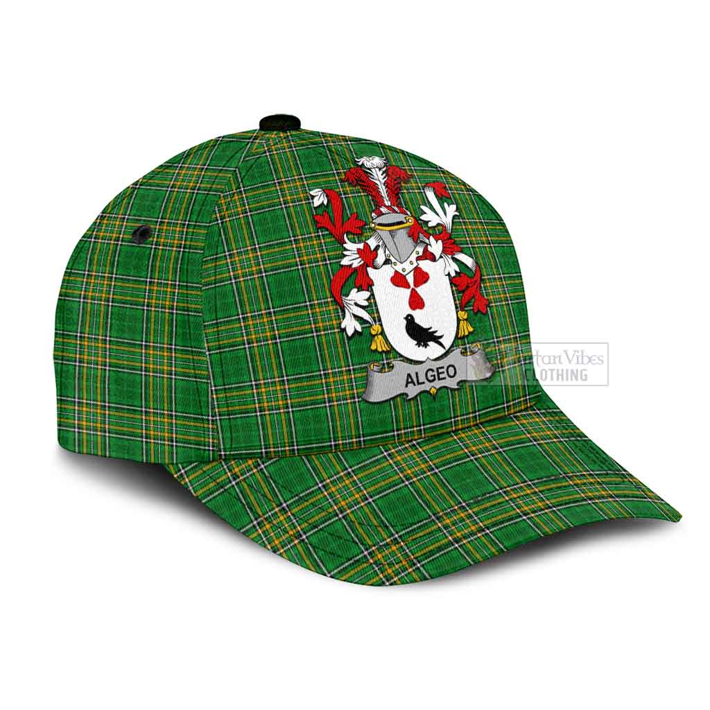 Tartan Vibes Clothing Algeo Irish Clan Tartan Classic Cap with Coat of Arms