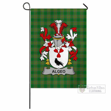 Algeo Irish Clan Tartan Flag with Coat of Arms