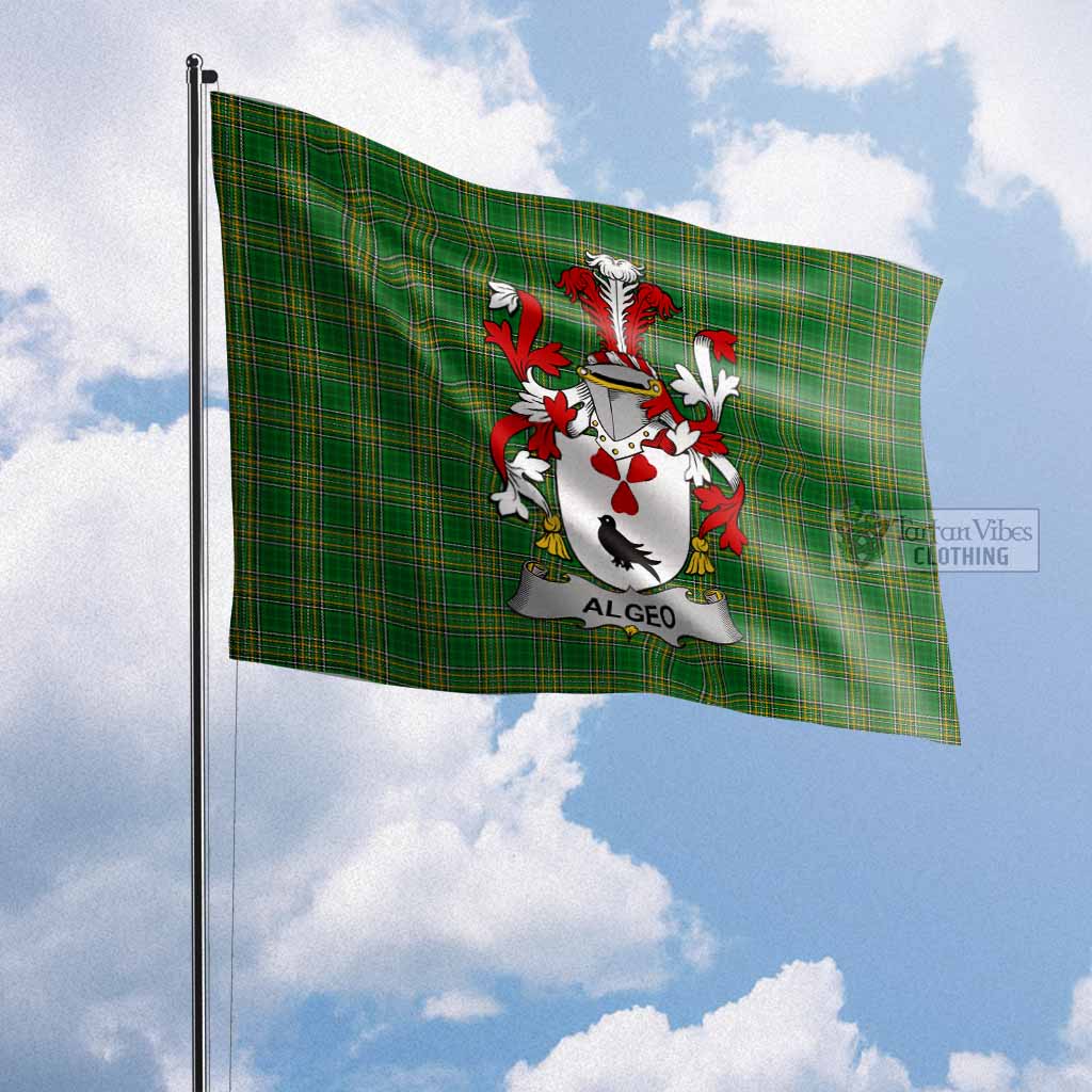 Tartan Vibes Clothing Algeo Irish Clan Flag with Coat of Arms