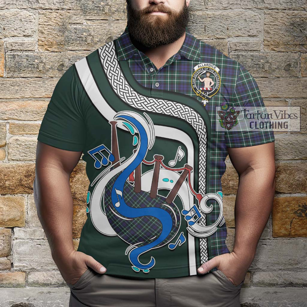 Tartan Vibes Clothing Allardice Tartan Polo Shirt with Epic Bagpipe Style