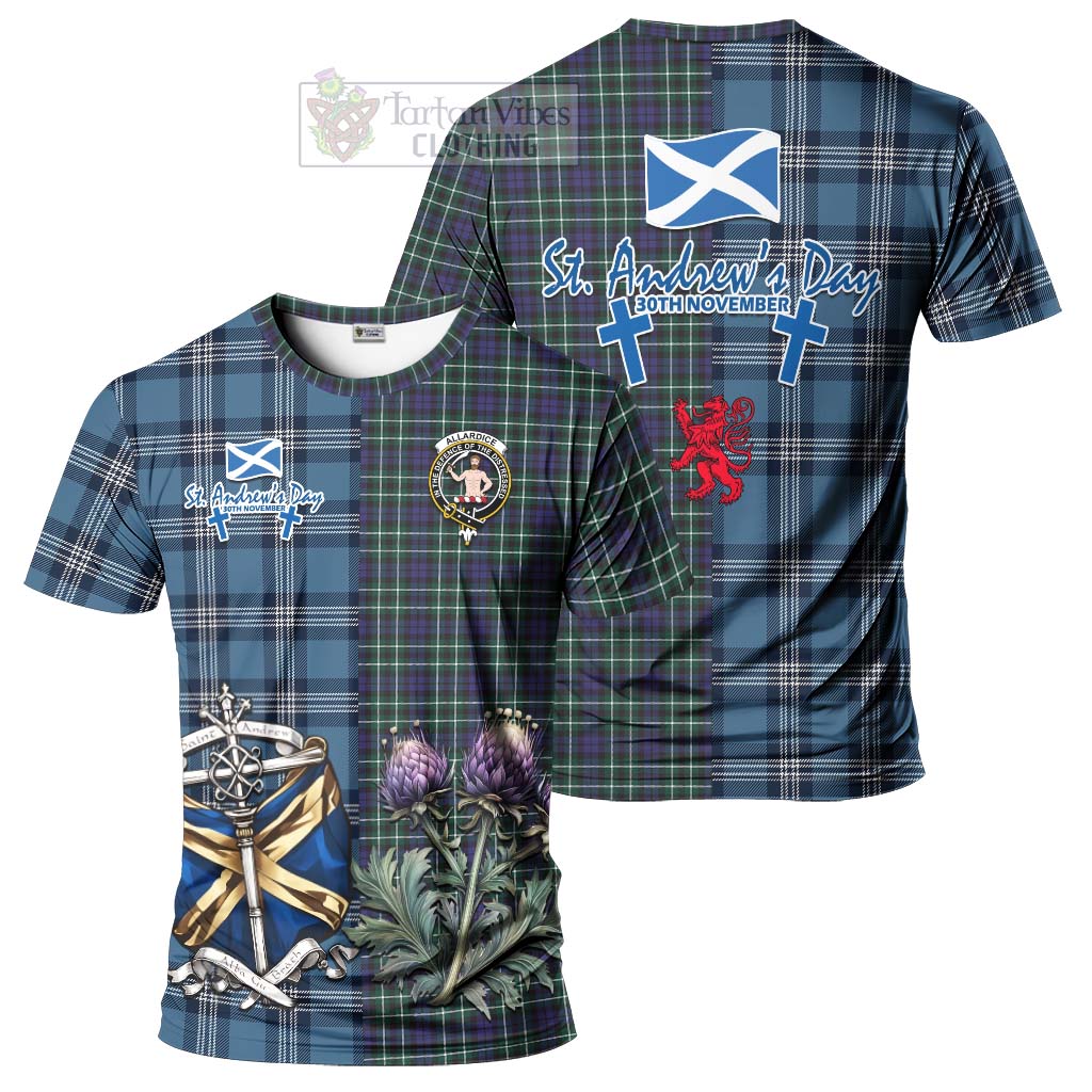 Tartan Vibes Clothing Allardice Tartan T-Shirt Happy St. Andrew's Day Half Tartan Style