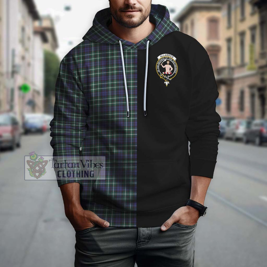 Allardice Tartan Hoodie with Family Crest and Half Of Me Style Zip Hoodie - Tartanvibesclothing Shop