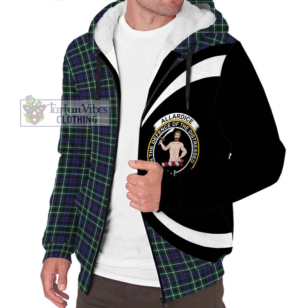 Allardice Tartan Sherpa Hoodie with Family Crest Circle Style Unisex S - Tartan Vibes Clothing