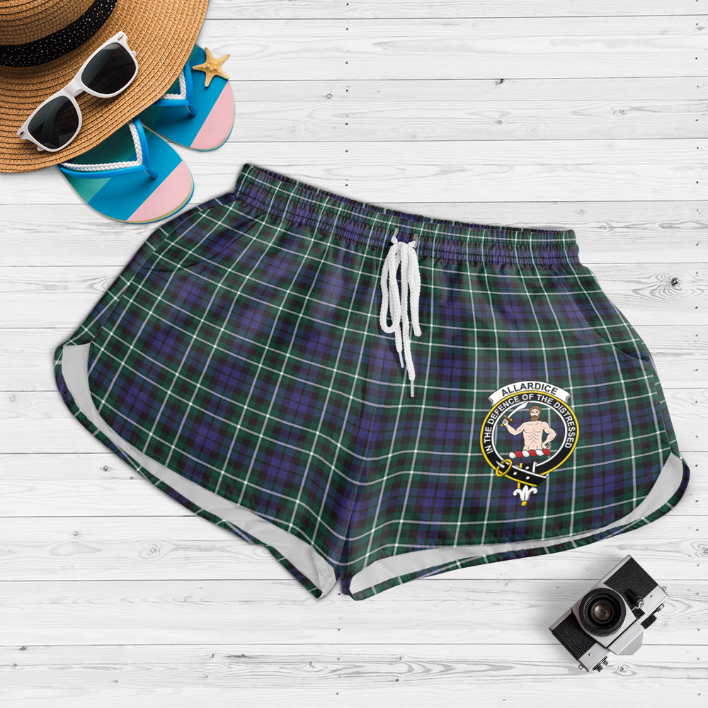 Allardice Tartan Womens Shorts with Family Crest - Tartanvibesclothing