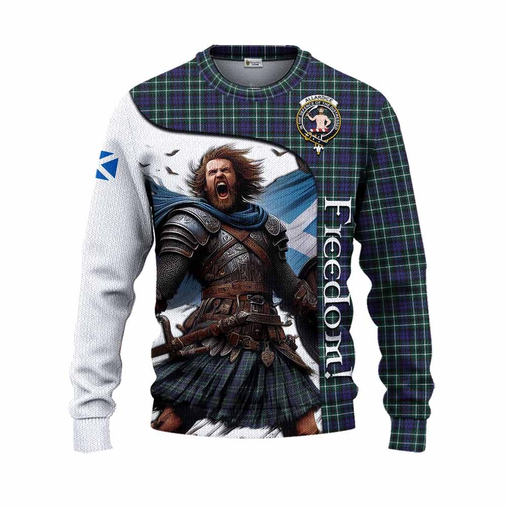 Tartan Vibes Clothing Allardice Crest Tartan Knitted Sweater Inspired by the Freedom of Scottish Warrior