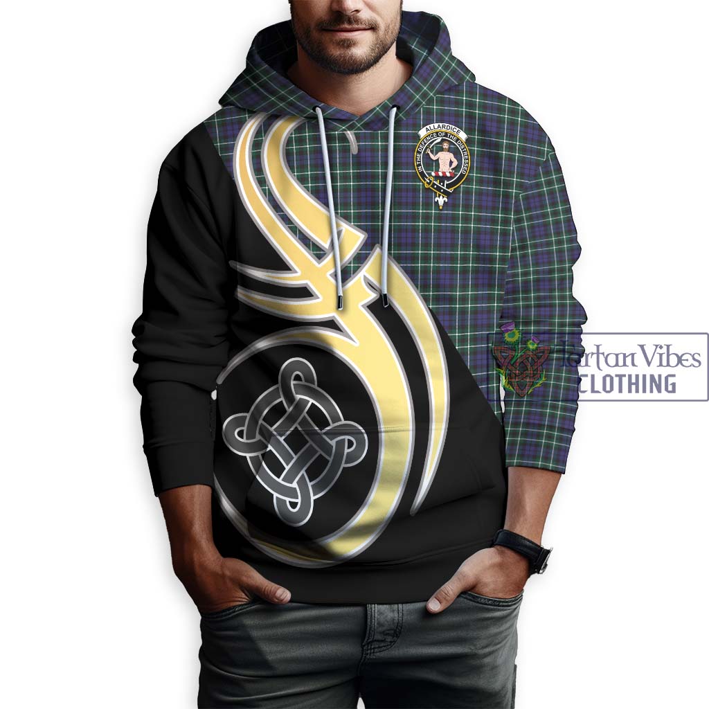 Tartan Vibes Clothing Allardice Tartan Hoodie with Family Crest and Celtic Symbol Style
