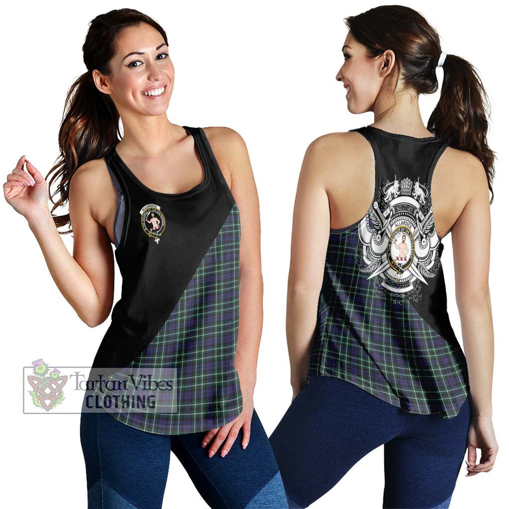 Allardice Tartan Women's Racerback Tanks with Family Crest and Military Logo Style 4XL - Tartanvibesclothing Shop