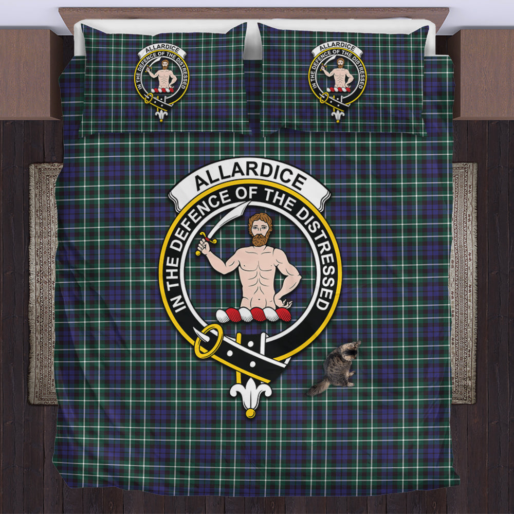 Allardice Tartan Bedding Set with Family Crest US Bedding Set - Tartan Vibes Clothing