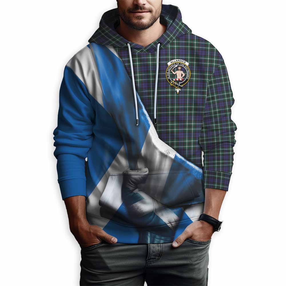 Tartan Vibes Clothing Allardice Tartan Hoodie with Family Crest Scotland Patriotic Style