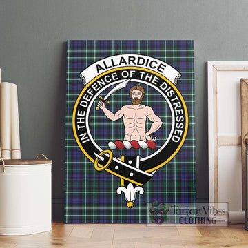 Allardice Tartan Canvas Print Wall Art with Family Crest